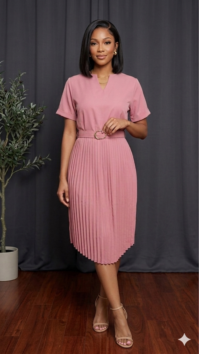 Straight dress peach color